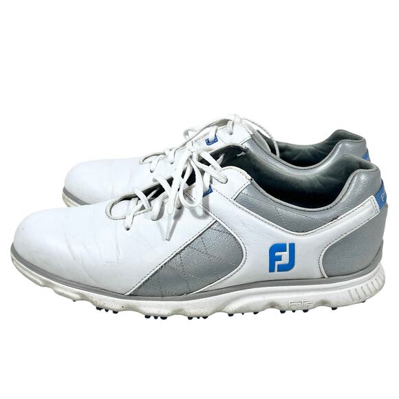 Footjoy Pro SL Golf Spikeless Shoes Men 10 White Gray Leather 53266 Used main image 8